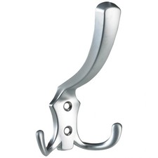 Hettich Garderobenhaken 3-fach Zinkdruckguss Aluminiumoptik | LxBxH 75/77/125 mm