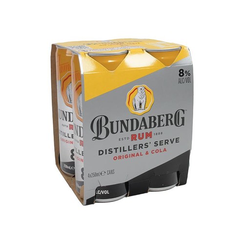 Bundaberg original rum cola - &,