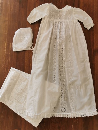 Vintage taufkleid mit mütze - taufkleid,