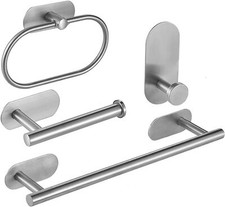 4er Set Handtuchhalter Set Toilettenpapierhalter Handtuchring Haken Ohne Bohren