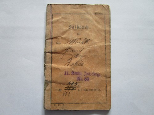 Soldbuch m g - soldbuch, i.r.nr.83,m.g.k.371