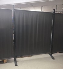 Paravent 150 x 190 cm Stoff Raumteiler Groß Garten Stellwand antrazit