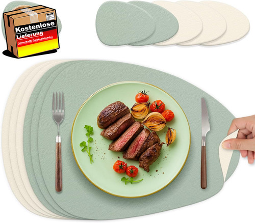 Oval tischsets abwaschbar - oval,