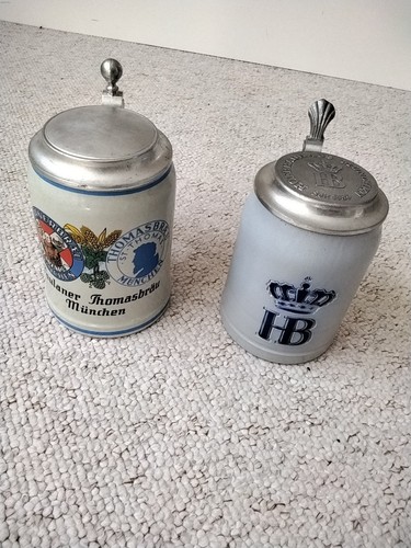 Bierkrüge mit zinn deckel - bierkrüge,