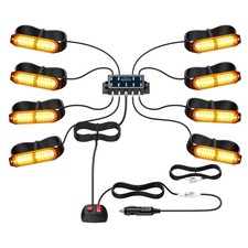 8x Frontblitzer LED Blitzlicht Warnleuchte Strobe Licht Gelb 12V 24V KFZ LKW PKW