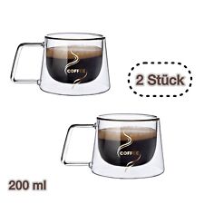 Kaffeetasse Set Doppelwandiges Kaffeeglas beständig gegen Hitze und Kälte