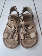 MJUS  Römer-Sandale mit Nieten Gr. 38 Leder Taupe 