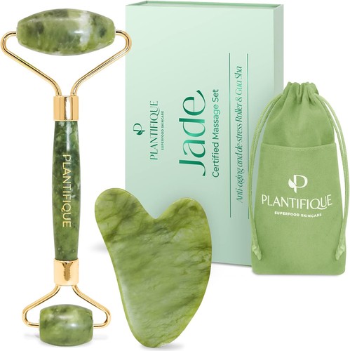 Natural green jade face - green,