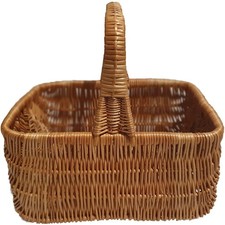 Einkaufskorb aus Weide rechteckig Braun 42x32x38 cm