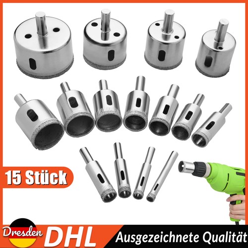 15tlg diamantbohrer bohrkrone - 15tlg,