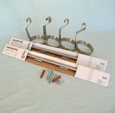 Ikea Edelstahl Stange 59 cm 2 Stück und Edelstahl Halter 4 Stück 11 cm NEU