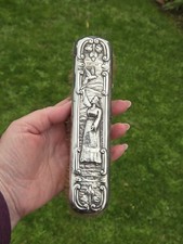 SELTENE 1889 STERLINGSILBER KLEIDERBÜRSTE GÖTTIN GUSSSTAB & VOGEL JUGENDSTIL