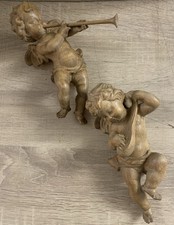 2 Musikengel - Geschnitzt - Holzfiguren