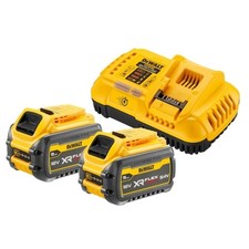 Pack 2 Batterien XR FLEXVOLT 18V/54V 9Ah/3Ah Li-Ion + Schneller Ladegerät DEWALT