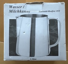 Wasser-/Milchkanne aus Edelstahl  + Espressogläser Set aus Glas - NEU in OVP