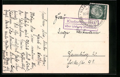 Ansichtskarte landpoststempel - ansichtskarte,