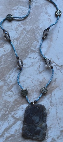Jade kette mit anhänger - kette,