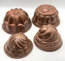 4 alte Backformen aus Kupfer