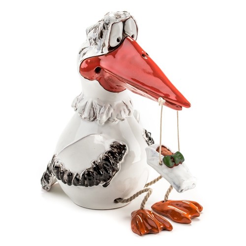 Storch mit baby gartenstecker - storch,