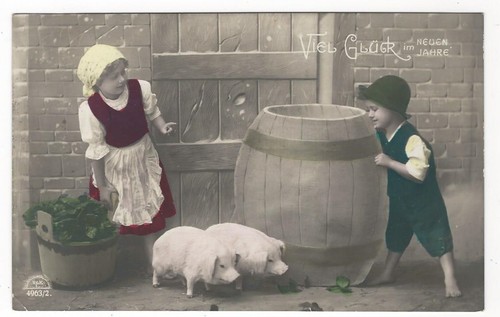 Glücks schwein - ak,