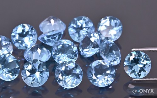 Topas himmelblau facettiert - himmelblau,