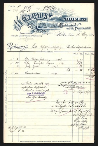 Rechnung horb 1895 h - rechnung, 1895,