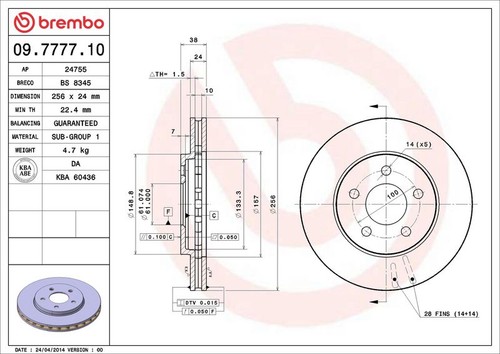Brembo bremsscheibe - 2x,