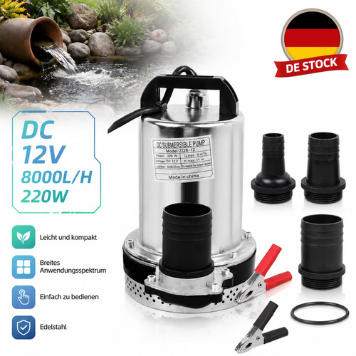 12v 8000l gartenpumpe - dc,