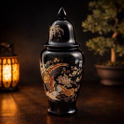 Große asiatische deckelvase - asiatische,