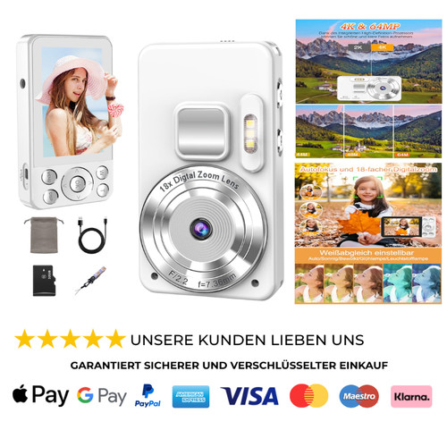 Digitalkamera 64mp 18x zoom - 4k,