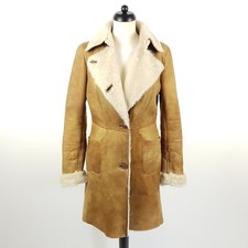 Milestone Lammfellmantel Damen Gr. 38 M Braun Leder Mantel Lammfell Jacke