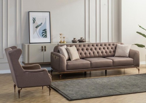 Beige chesterfield wohnzimmer - beige,