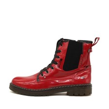 Mustang Herren Stiefelette Boots Rot Lackleder Knöchelhoch EU 44