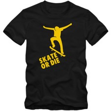 Herren T-Shirt Skateboard Skater Half Pipe Longboard Board Shirt Tee