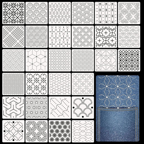 Stück sashiko schablonen - stück,