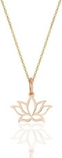 Wikora Silber Rose Halskette mit Lotusblüte Anhänger, Kettenlänge