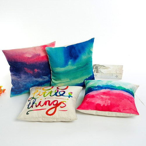 Kissenbezug aquarell bunt - kissenbezug,