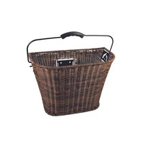 Lenkerkorb FISCHER "Retro" Rattan-Optik, verstellbar, abnehmbar, E-Bike passend