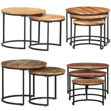 Satztische Beistelltisch Sofatisch Holz Kaffee Couchtisch Rund 3er 2er Set