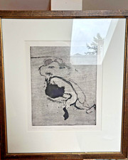 1969 signed drypoint - signed, figure