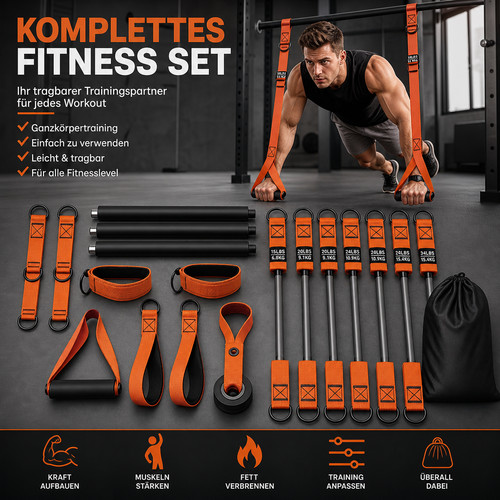 Tragbare pilates bar - bar, kit