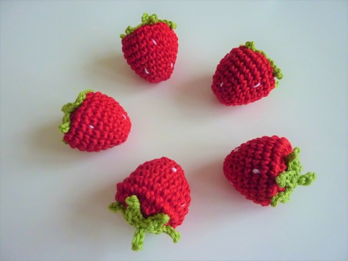 Erdbeeren gehäkelt - 5,