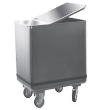 KBS Mehlwagen Zutatenwagen 135 Liter auf Rädern aus Edelstahl mit Klappdeckel