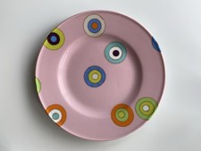 Dibbern Solid Color Kuchen / Dessertteller 21 cm in rosa mit Mustern