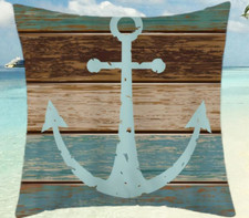 Kissen mit Füllung Anker 45x45 - Maritim Dekokissen, Zierkissen, Vintage Dekorat