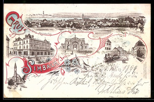 Lithographie simbach kaufhaus - lithographie,