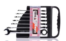 YATO Ratschen-Ringgabelschlüsselsatz YT-0208 Chrom-Vanadium-Stahl