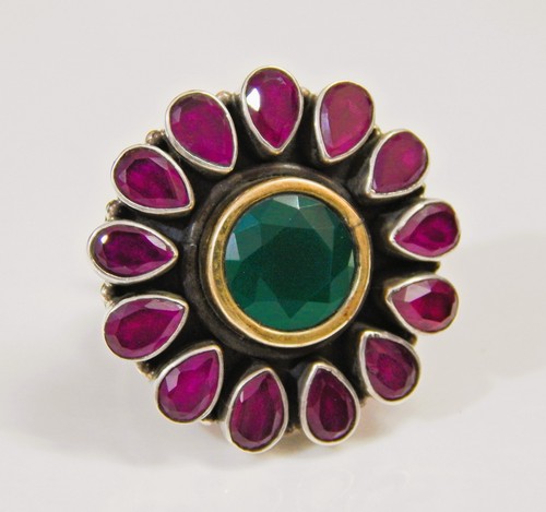 Rubin grün onyx ring 925 - onyx,