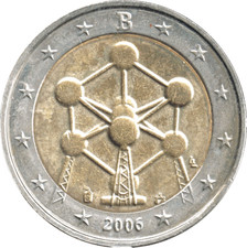 2 Euro Münze, Belgien, 2006, Gedenkmünze Atomium