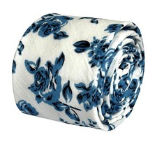 Elfenbein Blau Rose Baumwolle